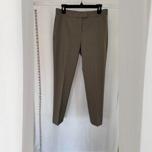 Theory Womens Size 6 Stretch Tapered Slim Hook & Eye Pockets Ankle Pants Brown